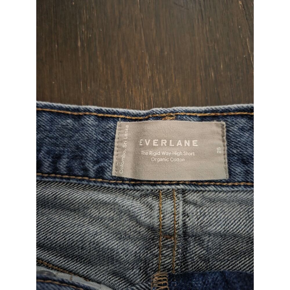 Everlane The Rigid Way High Short Organic Cotton Denim Cutoff Distressed Shorts - Picture 2 of 10